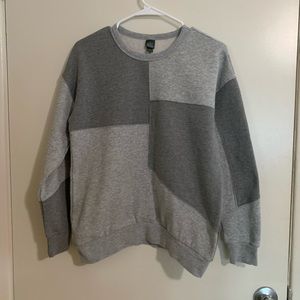 Wild Fable S Grey Color-block Crew Neck Sweatshirt